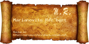Marianovits Róbert névjegykártya